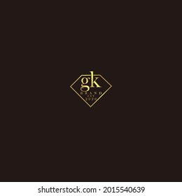 GK Initial logo diamond luxury wedding illustration