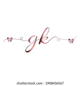 GK Logo inicial escritura a mano moda lujosa moderna
