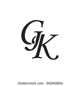 Gk Initial Monogram Logo Stock Vector (Royalty Free) 342043856