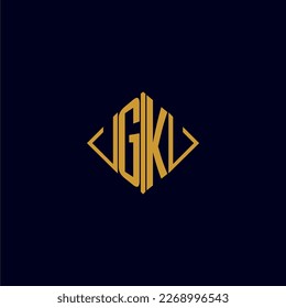 GK initial monogram square logo design ideas