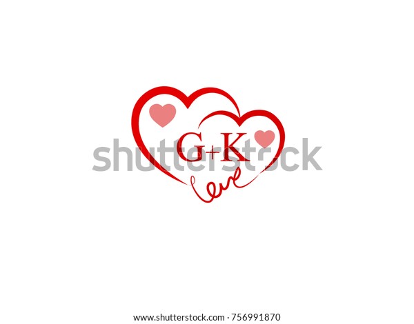 Gk Initial Wedding Invitation Love Logo Stock Vector Royalty Free