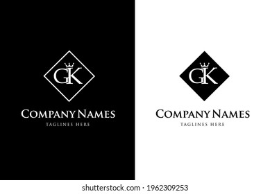 GK Initials 2 - Logo Icon Vector Custom Name 2 Fits For : Logo Brand, Customized Logo, Jewelry, Simple Luxury Brand