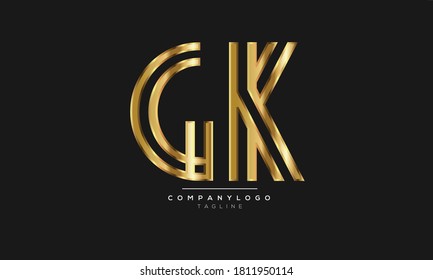 GK initials monogram letter text alphabet logo design