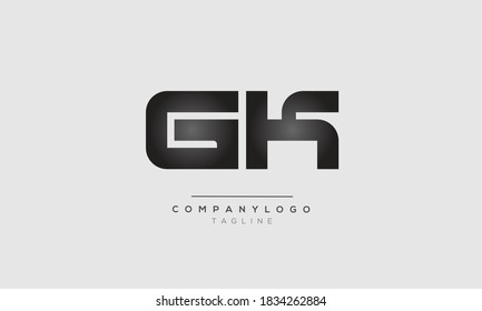 GK initials monogram letter text alphabet logo design