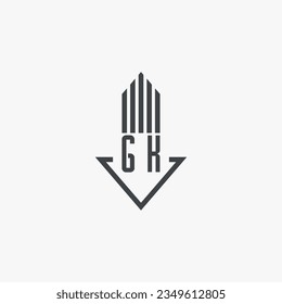 GK initials Real Estate Logo stock illustration. Logo vector