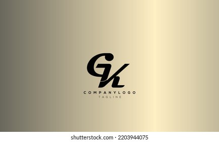 GK, KG , Abstract initial monogram letter alphabet logo design