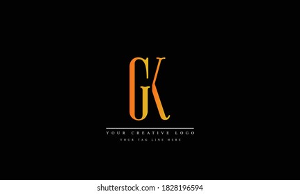 GK KG abstract vector logo monogram template