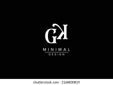 GK, KG Modelo vectorial de diseño de logotipo de carta inicial, Símbolo gráfico de alfabeto para identidad empresarial
