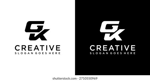 Vector de diseño de logotipo de letra inicial GK o KG.