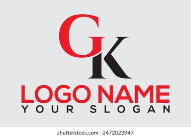 GK, KG-Buchstabe modernes Branding-Logo Buchstabe GK minimales Monogramm-Logo