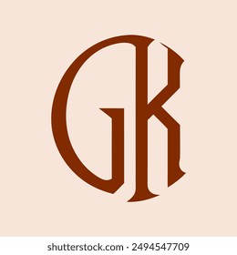 Logo de la letra GK Diseño creativo.
Vector de concepto único con logotipo de monograma GK.
Logo de letras abstractas planas modernas creativas de GK.
