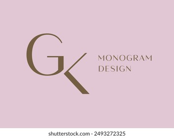 GK-Buchstabe Logo-Icon-Design. Klassischer Stil Luxus Initialen Monogramm.