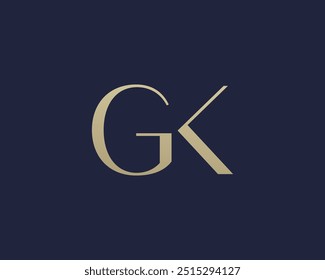 GK Buchstaben Logo Icon Design. Klassische Luxus Initialen Monogramm.