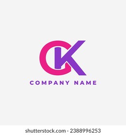GK-Brief-Monogramm-Typografie-Logo, Vektorgrafik