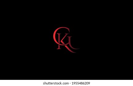 GK Letter red logo template. Initial letter G K logo template. Luxury G K logo template.