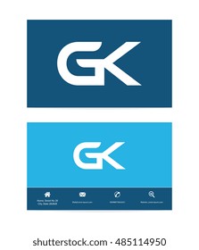 GK Letter Template Logo and G and K Business Card Template Design. Vector Template For Download