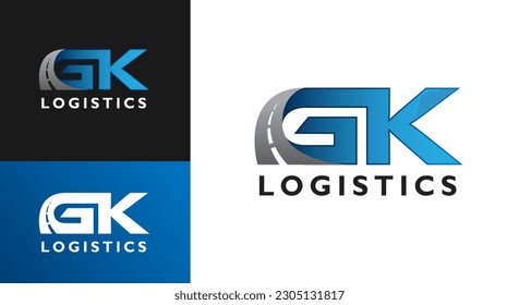 GK Logistics highway logo template