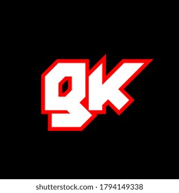 Diseño del logotipo GK, diseño inicial de letras GK con estilo de ciencia ficción. Logotipo GK para juegos, deportes, tecnología, digital, comunidad o negocio. G K ostenta un alfabeto italiano moderno. Tipografía de estilo urbano.