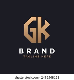 Diseño de Logo GK. Logo GK moderno, minimalista, elegante y de lujo. Alfabeto Letra GK Logo Design para Marca Corporativa Identidad de Negocio.