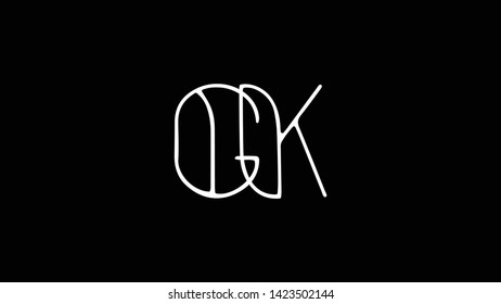 GK logo design template vector illustration