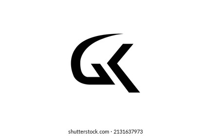 GK Logo Design Template Vector Graphic Branding Element.