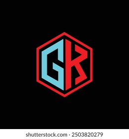 Diseño de la Plantilla del diseño del logotipo de GK Ilustración vectorial diseño mínimo