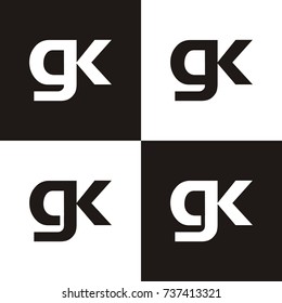 gk logo initial letter design template vector