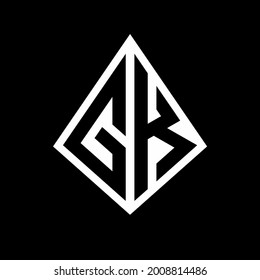 GK logo letters monogram with prisma shape design template vector icon modern