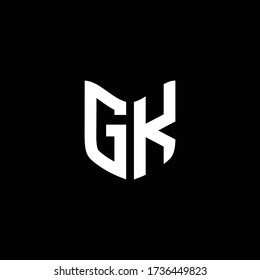 gk logo monogram with shield shape design template