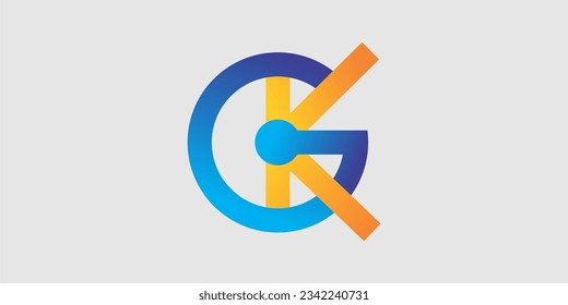 Gk Logo Vector Art . GK Letters Logo Creative Logo