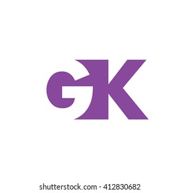 GK Logo. Vector Graphic Branding Letter Element. White Background