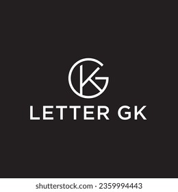 Gk modern letter logo design with  vector image