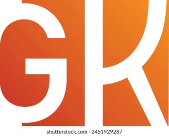 GK monogram logo design. Initials GK letters logo design. GK logo template vector orange color best company icon design. KG iconic brand logo design.