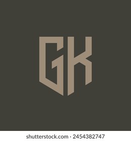 GK. Monogramm aus zwei Buchstaben G und K. Luxuriöses, einfaches, minimales und elegantes GK-Logo-Design. Vektorillustration Vorlage.