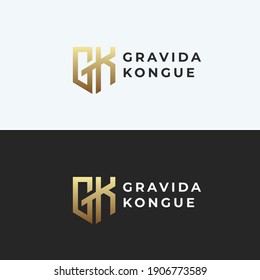 GK. Monograma de dos letras GK. Diseño de logotipo GK de lujo, sencillo, minimalista y elegante. Plantilla de diseño de vectores.