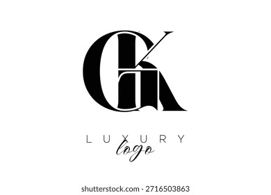 GK Serif Letter Monogram Typography Logo for Elegant Premium Branding Identity