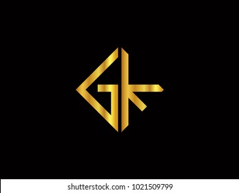 GK square shape gold color logo