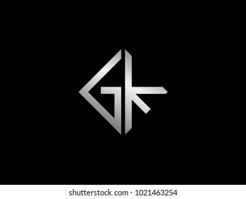 GK square shape silver color logo