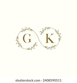 GK wedding infinity in elegant monogram with high quality professional design that will print well