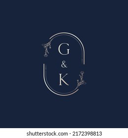 GK wedding initial logo letters in high quality professional design that will print well across any print media