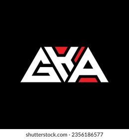 GKA Triangle Buchstaben Logo Design mit Dreiecksform. GKA Dreieck Logo Design Monogramm. GKA Dreieck-Vektorlogo-Vorlage mit roter Farbe. GKA dreieckiges Logo Einfach, elegant und luxuriös.