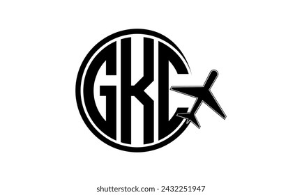 Vector de diseño del logotipo del círculo de la agencia de viajes y del tour de la carta inicial de GKC. agencia de hajj Umrah, abstracto, agencia de turismo, guía turístico, emiratos, aerolíneas, vuelo del avión, negocio, monograma, marca, empresa