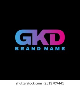 Design de logotipo de gradiente de letra GKD