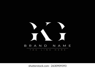 GKG abstract letter logo design. This logo is designed by three abstract letters.