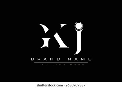 GKJ abstract letter logo design. This logo is designed by three abstract letters.