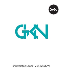 Diseño de monograma de letra de logotipo GKN