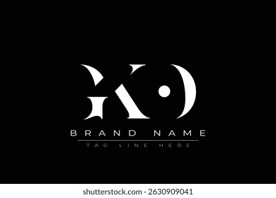 GKO abstract letter logo design. This logo is designed by three abstract letters.