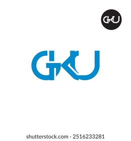 Design de Monograma de Letra de Logotipo GKU