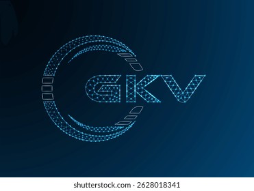 Diseño de Vector de logotipo de letra polivinílica baja GKV. Diseño de logotipo de poliéster inferior de GKV. Logotipo de poliéster bajo.