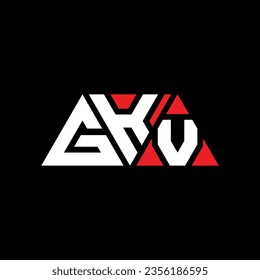 GKV triangle letter logo design with triangle shape. GKV triangle logo design monogram. GKV triangle vector logo template with red color. GKV triangular logo Simple, Elegant, and Luxurious design.
